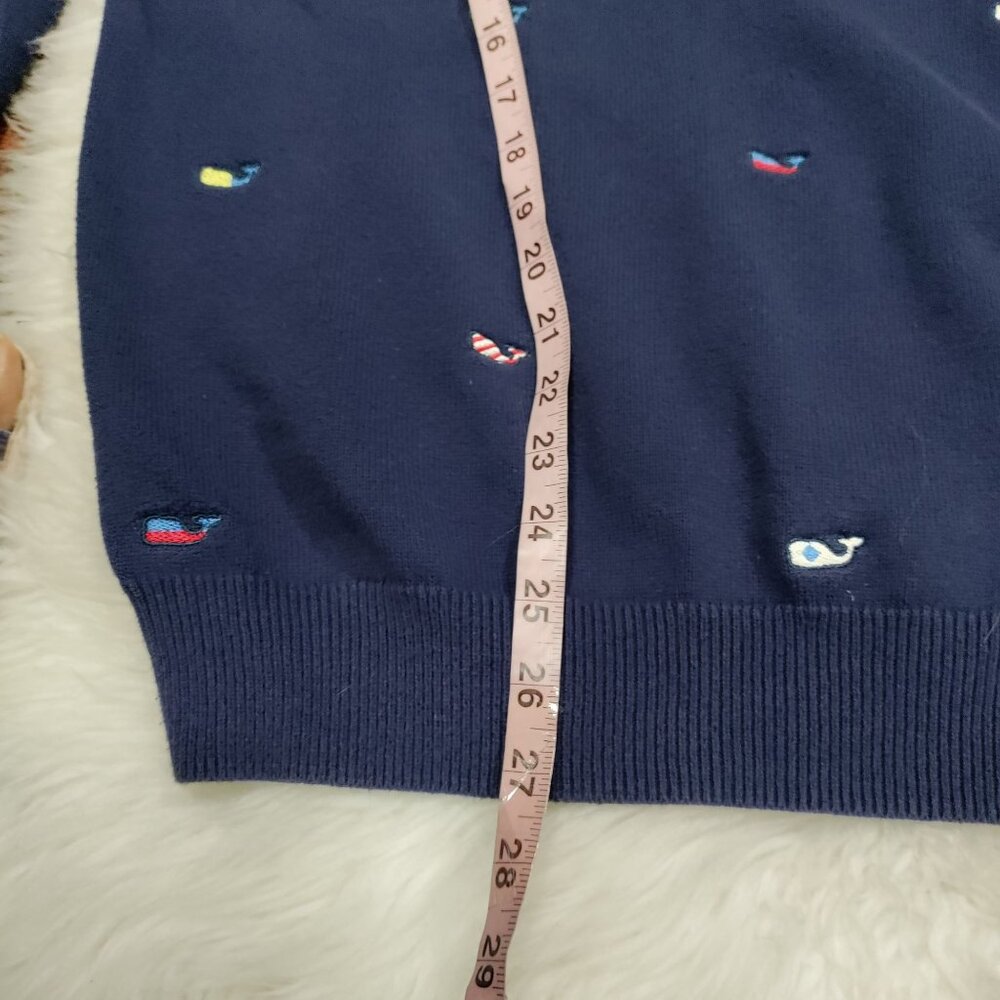 Vineyard Vines Navy Blue Whale Embroidered Preppy Hipster Sweater Men's Medium - Picture 12 of 13